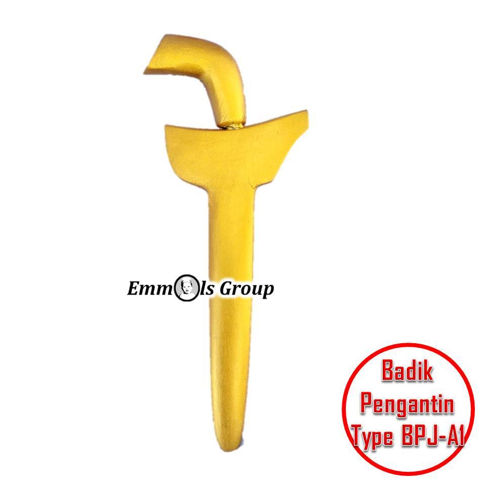 Miniatur B4d1ik Pengantin Khas BUgis Makassar Ukuran Jumbo Bahan Kayu Warna Kuning Type A-1