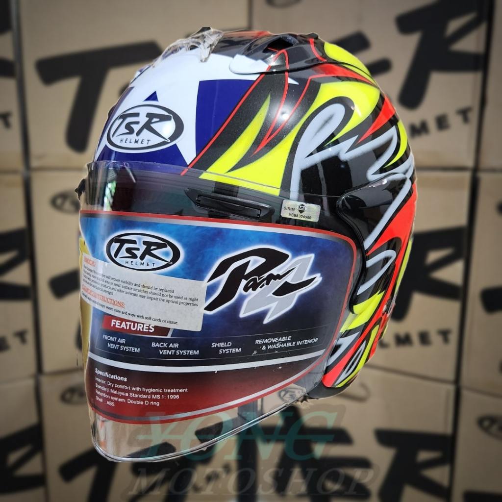 Helm TSR Ram 4 EDWARD COLIN Original Half Face TSR Helmet Ram4
