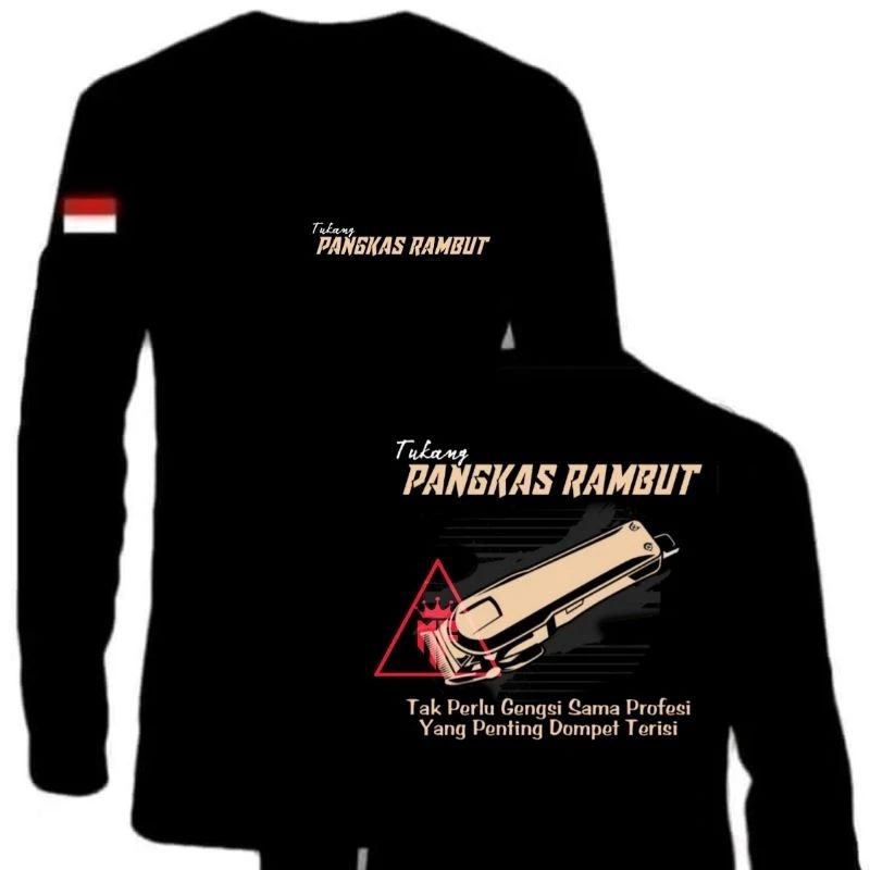 KAOS LENGAN PANJANG TUKANG PANGKAS RAMBUT KAOS TUKANG CUKUR