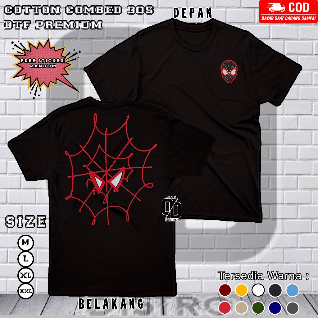 V9 Kaos Couple Spiderman Miles Morales & Gwen Stacy Warna Putih - Kaos Spiderman Couple - Tshirt Spi