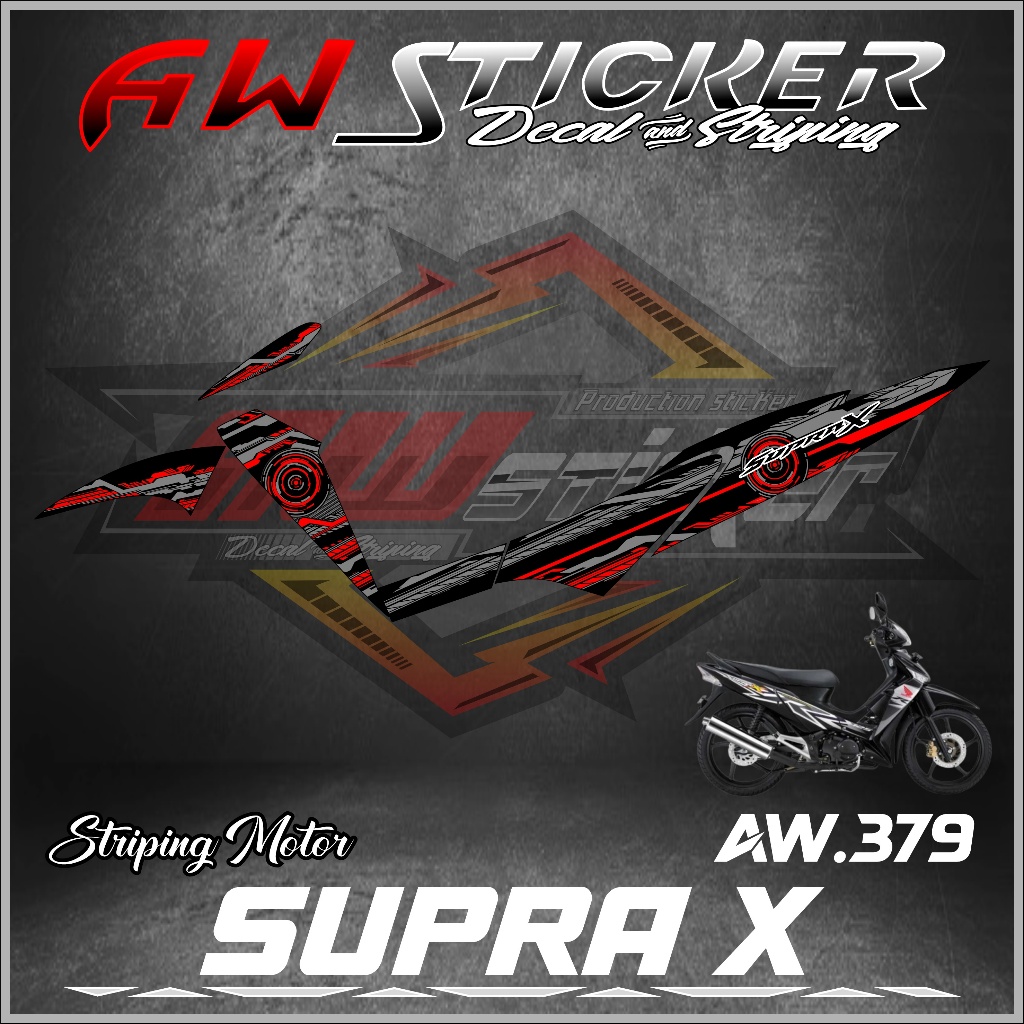 Striping Supra x 125 2007-2013 Sticker Variasi Supra Aw- 379
