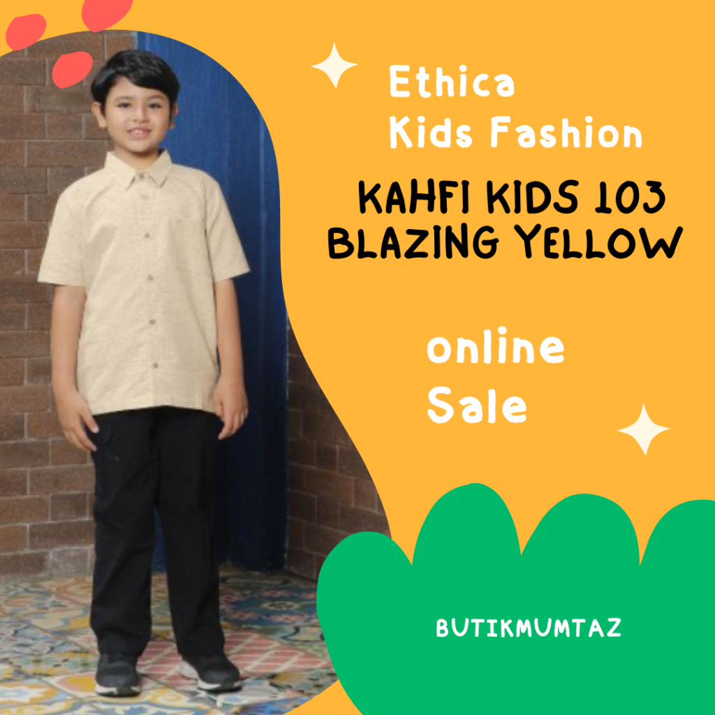 Kahfi Kids 103 Blazing Yellow by Etiica/koko anak/koko anak by Ethica