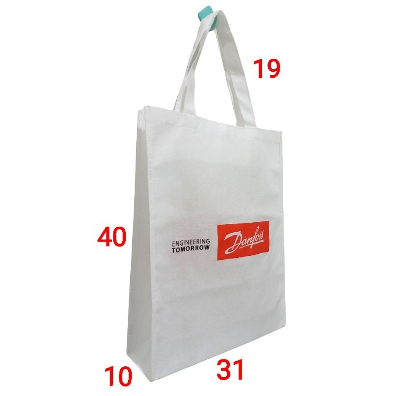TOTE BAG SPUNBOND PUTIH / GOODIE BAG / TAS KAIN REUSABLE BAG