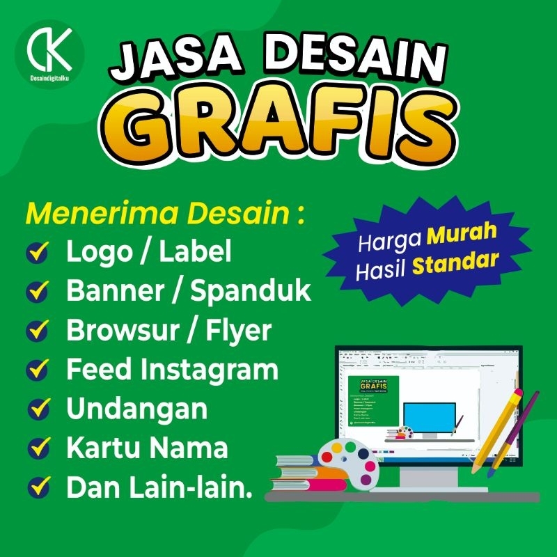 JASA DESAIN GRAFIS, DESAIN LOGO, SPANDUK, BANNER , BROSUR, STIKER, LABEL , MOCKUP, MENU MAKANAN DLL