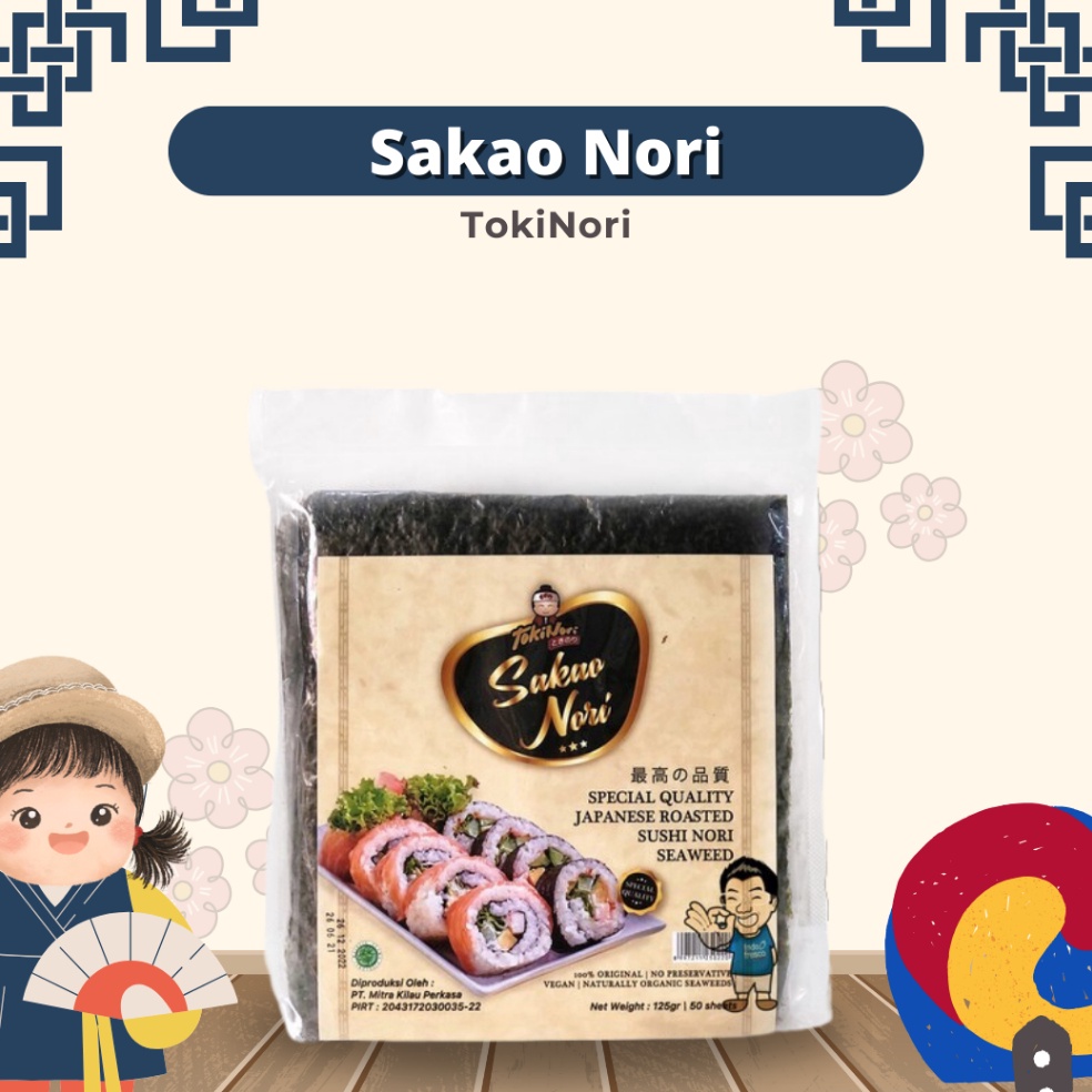 

Sup33r Pr0mo Tokinori Sushi Sakao Nori 10 Lembar - Rumput Laut Kering Halal [184]