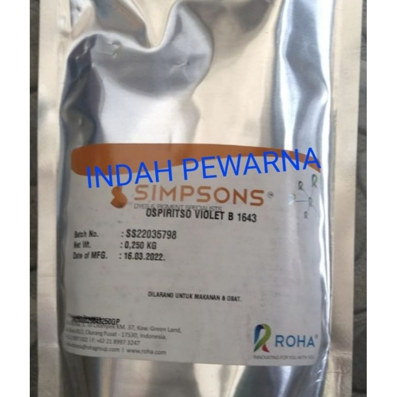 TERMURAH Pewarna minyak ungu/ospiritso violet B-1643 merek simpsons 250gr