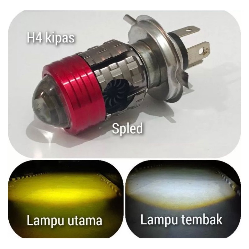 lampu depan led laser kipas h6 projector plus kipas universal