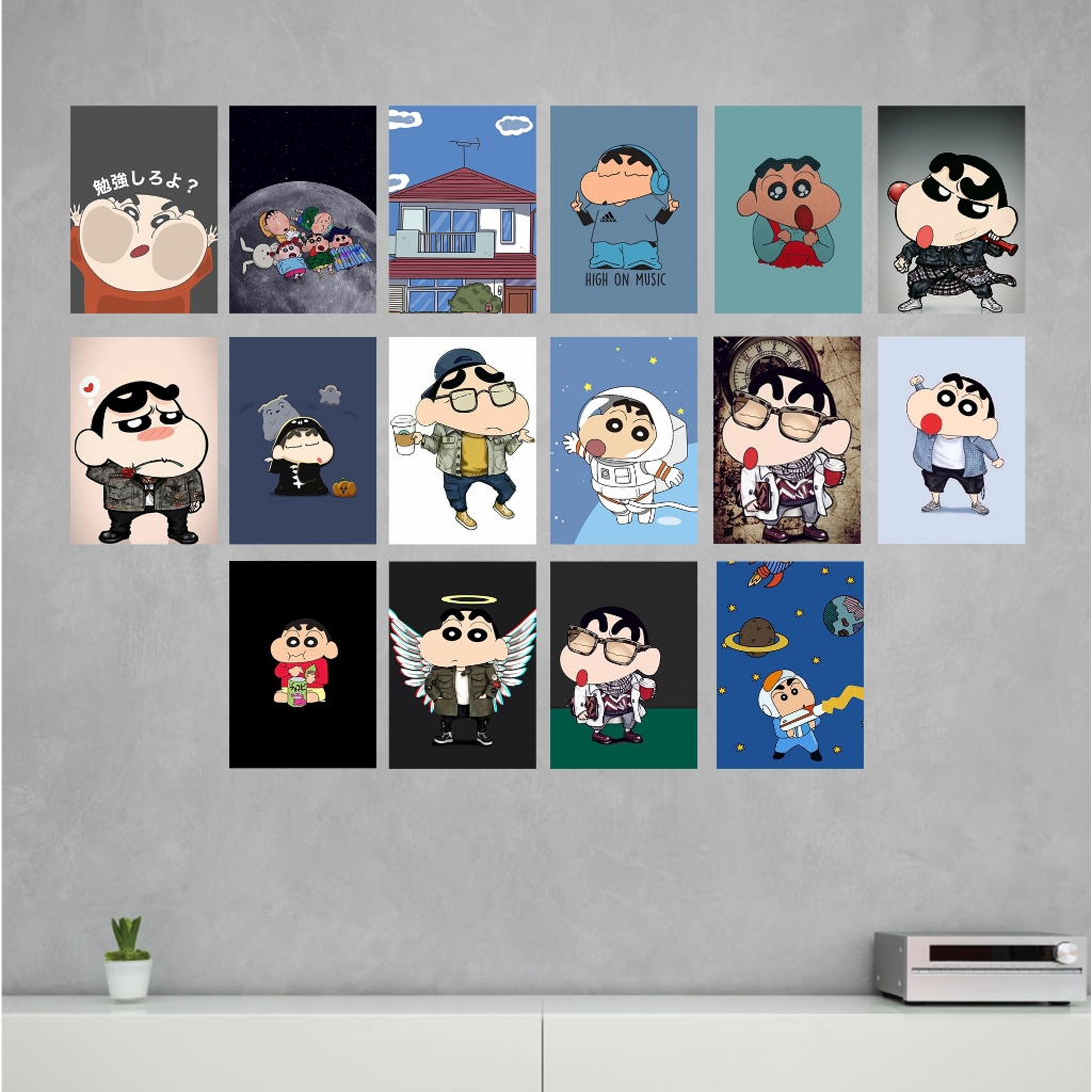 Poster Sinchan Ukuran A4 A5 A6 | Isi 16 PCS Poster Aesthetic  [R38] Poster Kartun