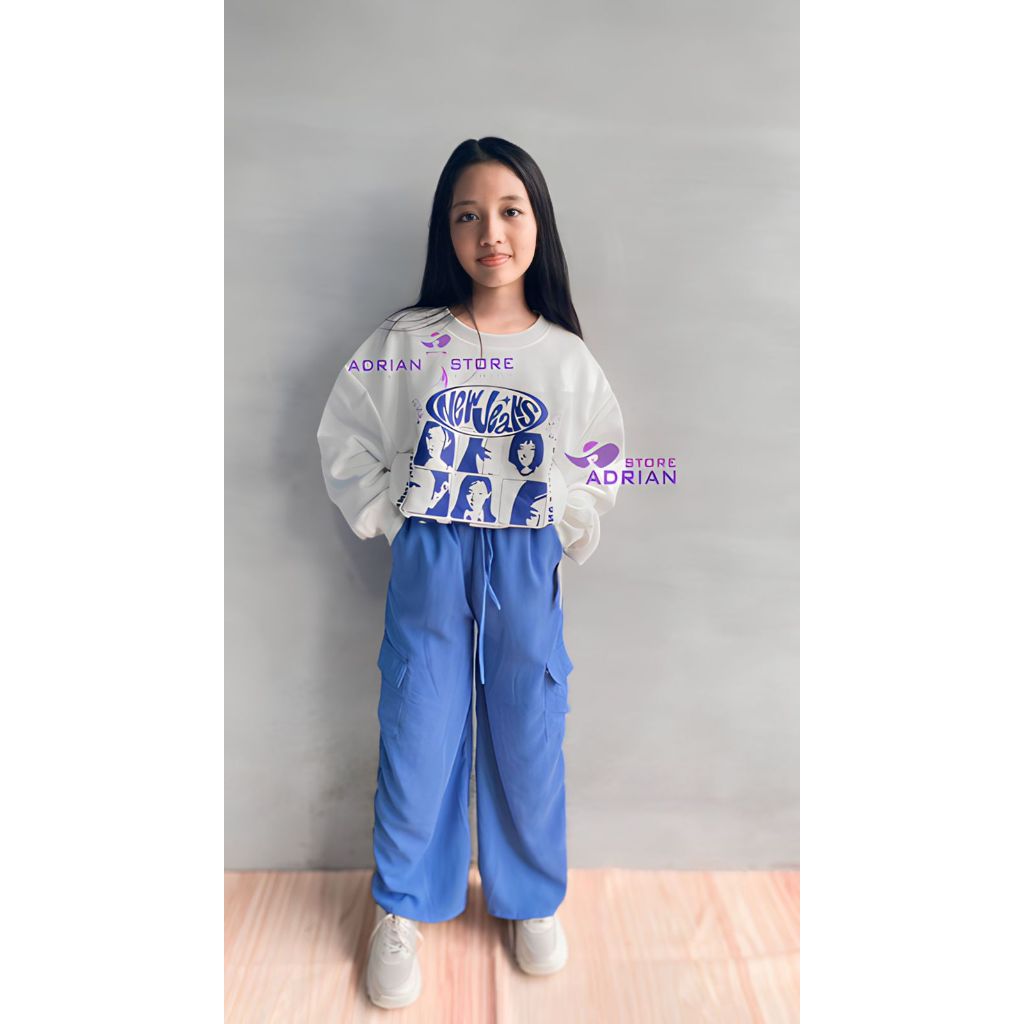 Celana cargo anak crinkle premium / celana kulot anak perempuan cargo terbaru / kulot cargo anak kek