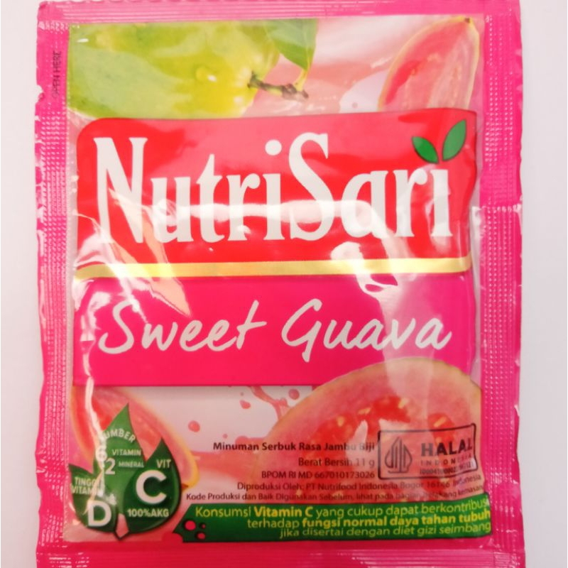 

nutrisari rasa sweet guava per renceng isi 10 sachet