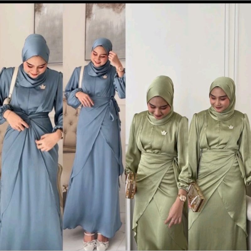 Dress Kondangan Silk Satin / Seragam Bridesmaid / Baju Pesta Wanita