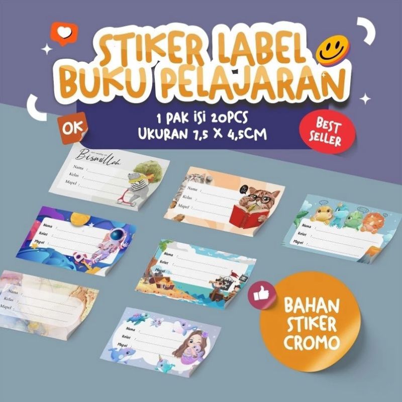 

STIKER MAPEL | LABEL PELAJARAN | STIKER ISI 20 | STIKER SEKOLAH