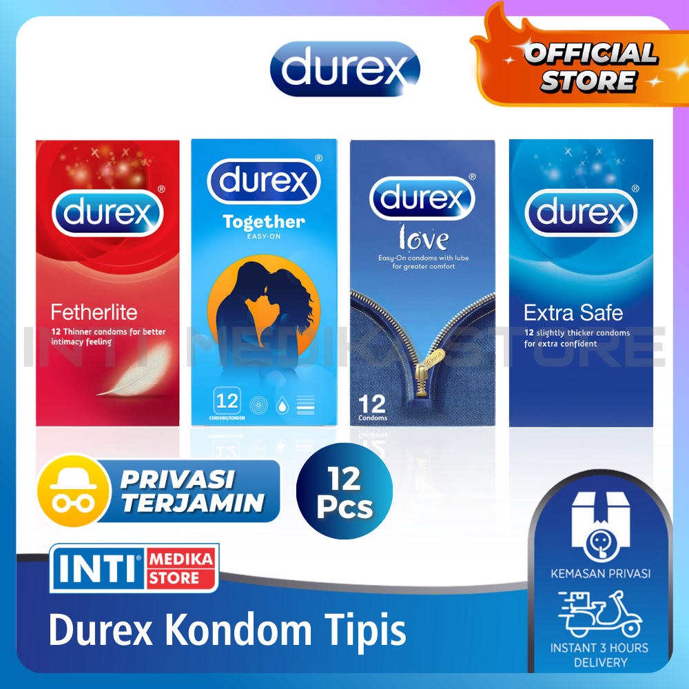 DUREX - Kondom Tipis Isi 12 | Kondom Durex Halus Lembut