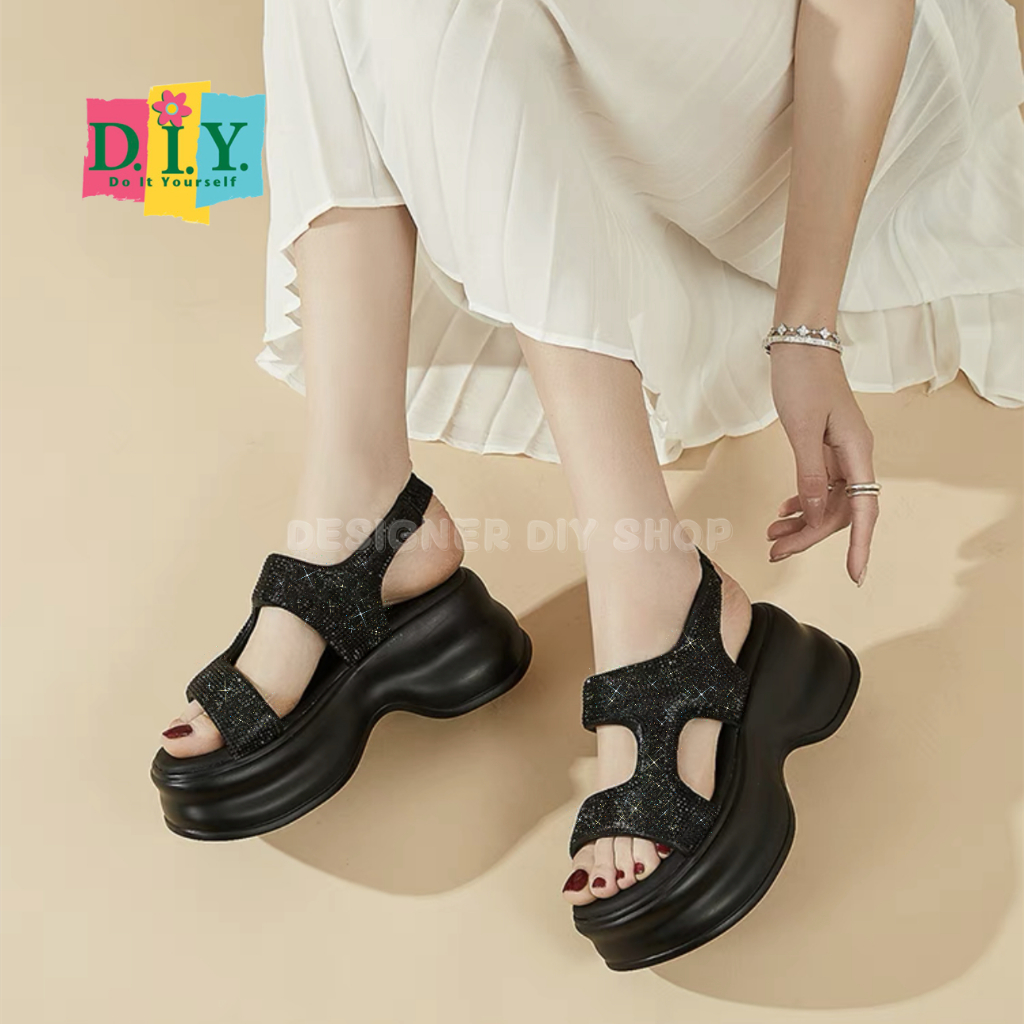 [D.I.Y.]Sepatu Sandal Wanita Korea Style Design Betty Tebal Empuk Terbaru