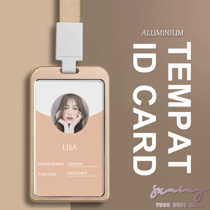 Aluminium ID Card Holder bahan alumunium bermutu tempat id card metal kartu pegawai-Suning Mall