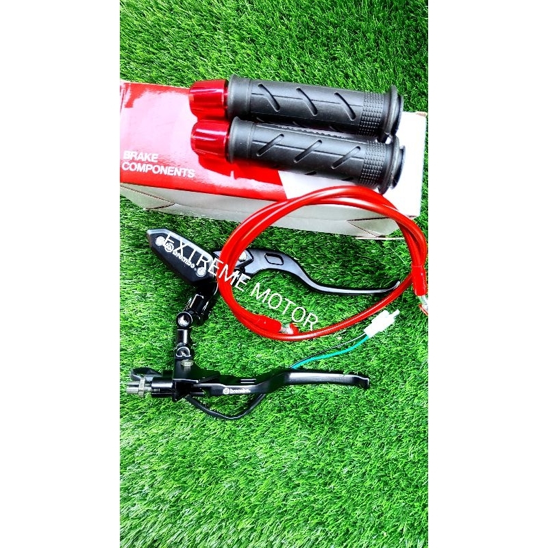 Paket hemat discon handle master rem oval model RCB plus handgrip sisik model RCB plus selang rem de