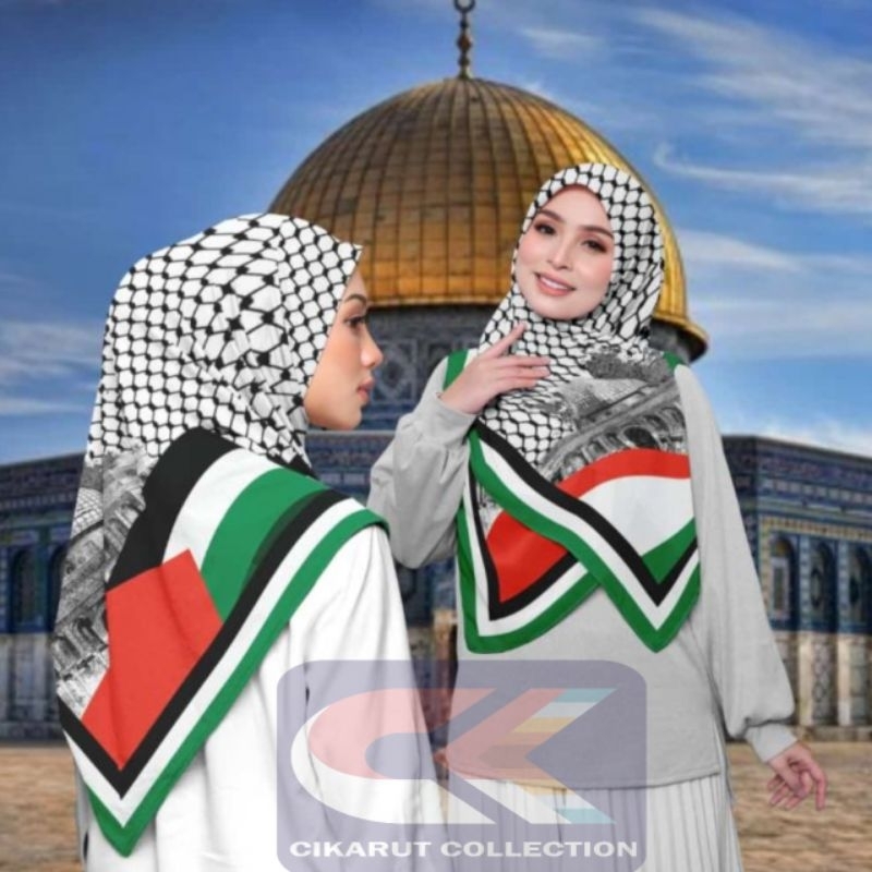 KERUDUNG/HIJAB SEGI EMPAT/JILBAB/SURBAN LIBANON /KUPLUK EDISI PALESTINA