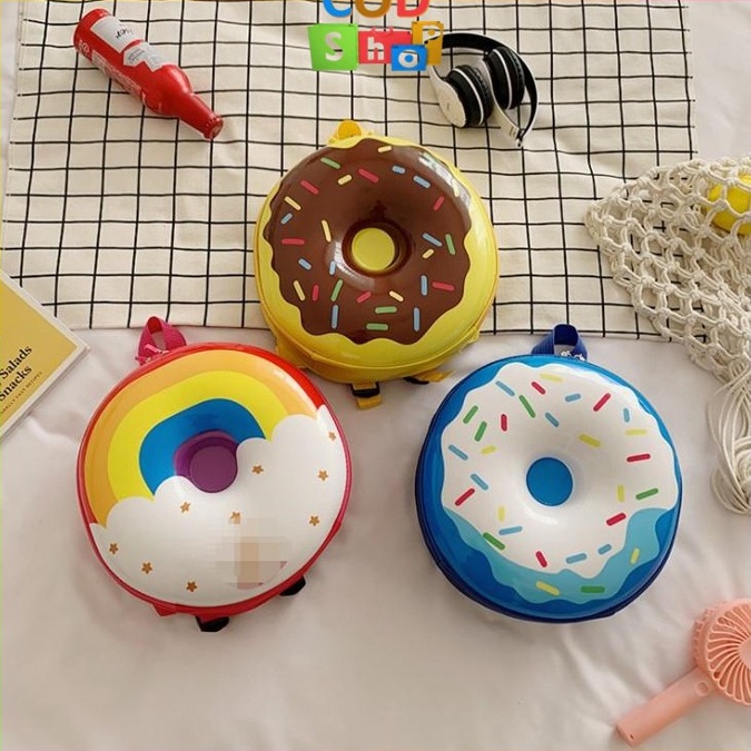 MODEL LZZ180 COD - T5152 Tas Anak Bentuk Donat / Backpack donuts / Tas Punggung Fashion Bentuk Donat