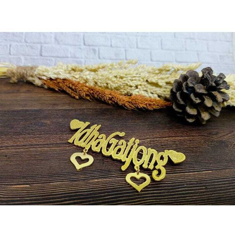 Bros Ukiran Nama Lapis Emas