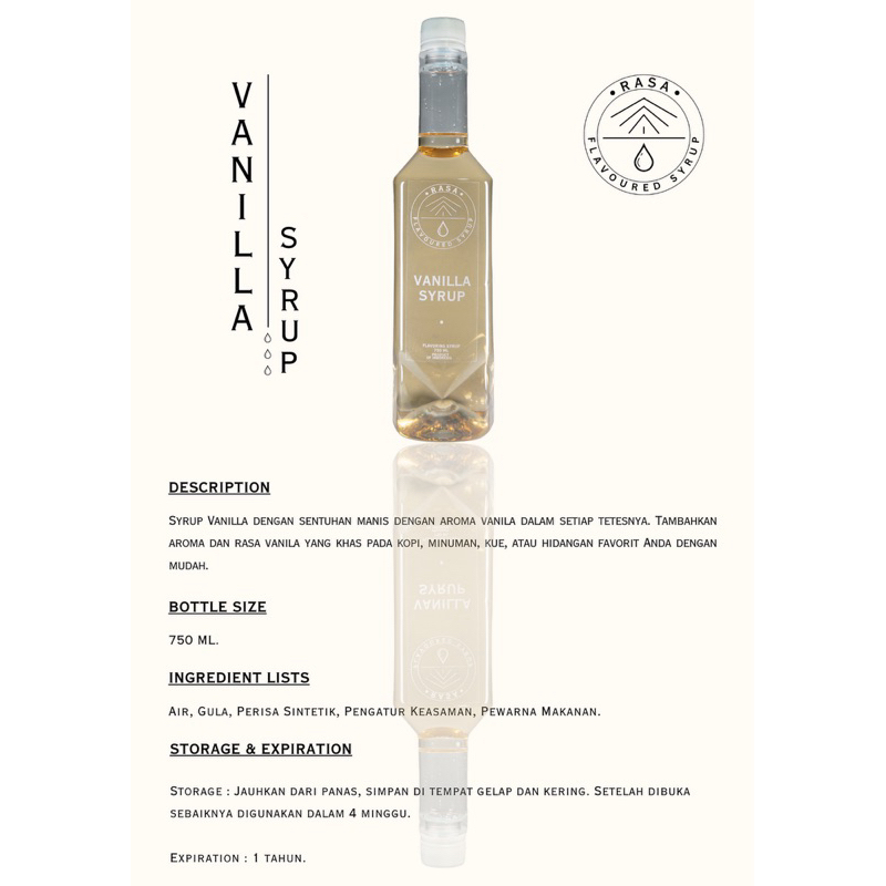 

Syrup Vanilla 750 ML