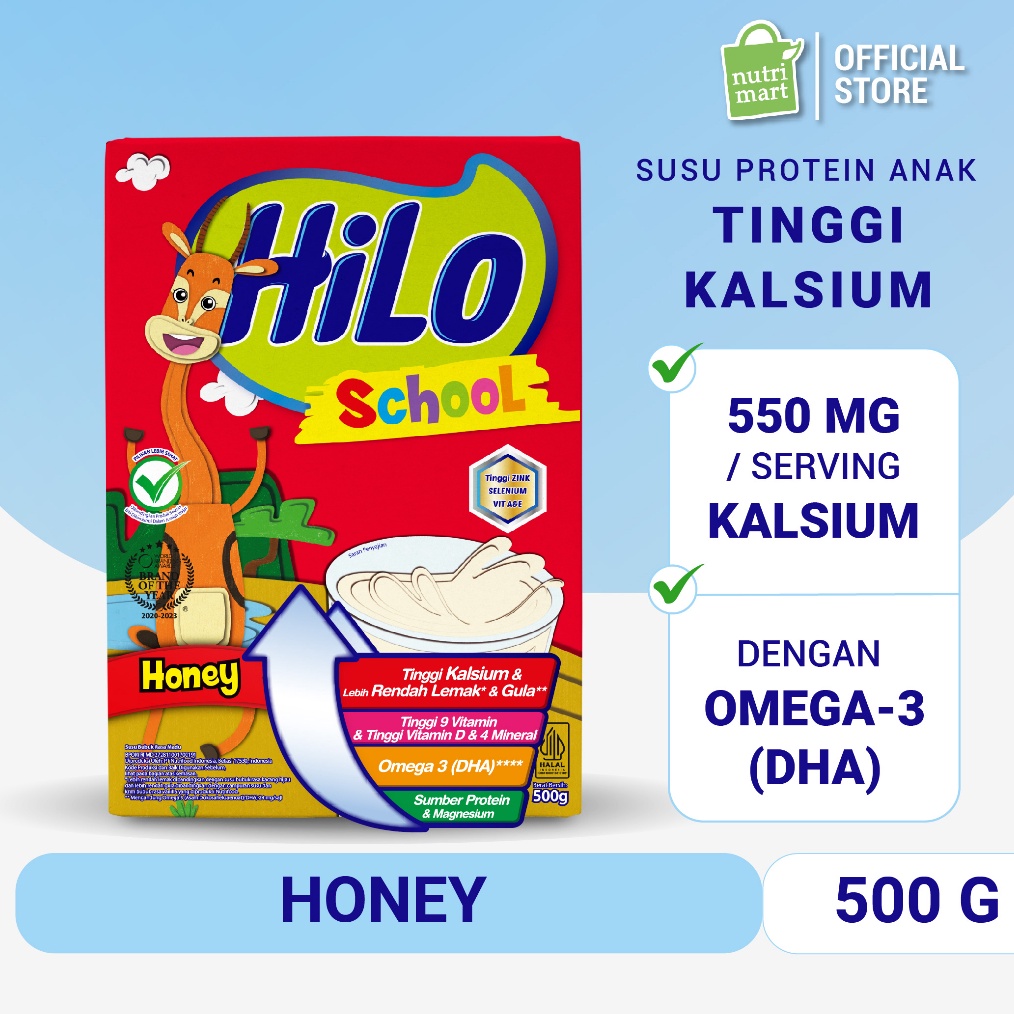 

✨TERBARU✨ HiLo School Honey 500 gram - Susu Tinggi Kalsium Rendah Lemak 