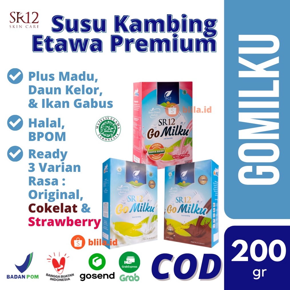 

✨12.12✨ [TANPA GULA] Susu Kambing Etawa Bubuk GOMILKU SR12 GO MILKU BPOM Plus Madu Daun Kelor Ikan Gabus murah