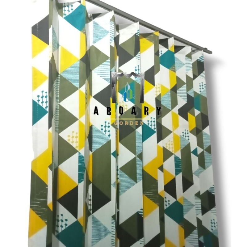 Gorden Plisket Motif Lebar 220 Tinggi 150 Tirai Hordeng