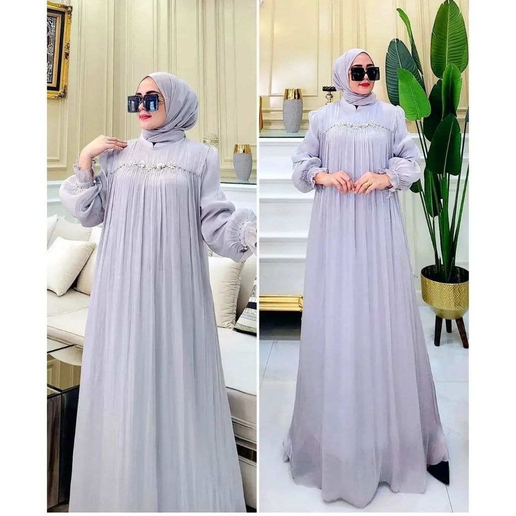 SANDRINA MAXI DRESS GAMIS CERUTY PAYET MODEL TERBARU GAMIS WARNA HITAM BAJU KONDANGAN WANITA KEKNIAN GAMIS PESTA MEWAH ELEGAN DRESS KODANGAN FASHION WANITA MUSLIM GAMIS TERBARU 2024