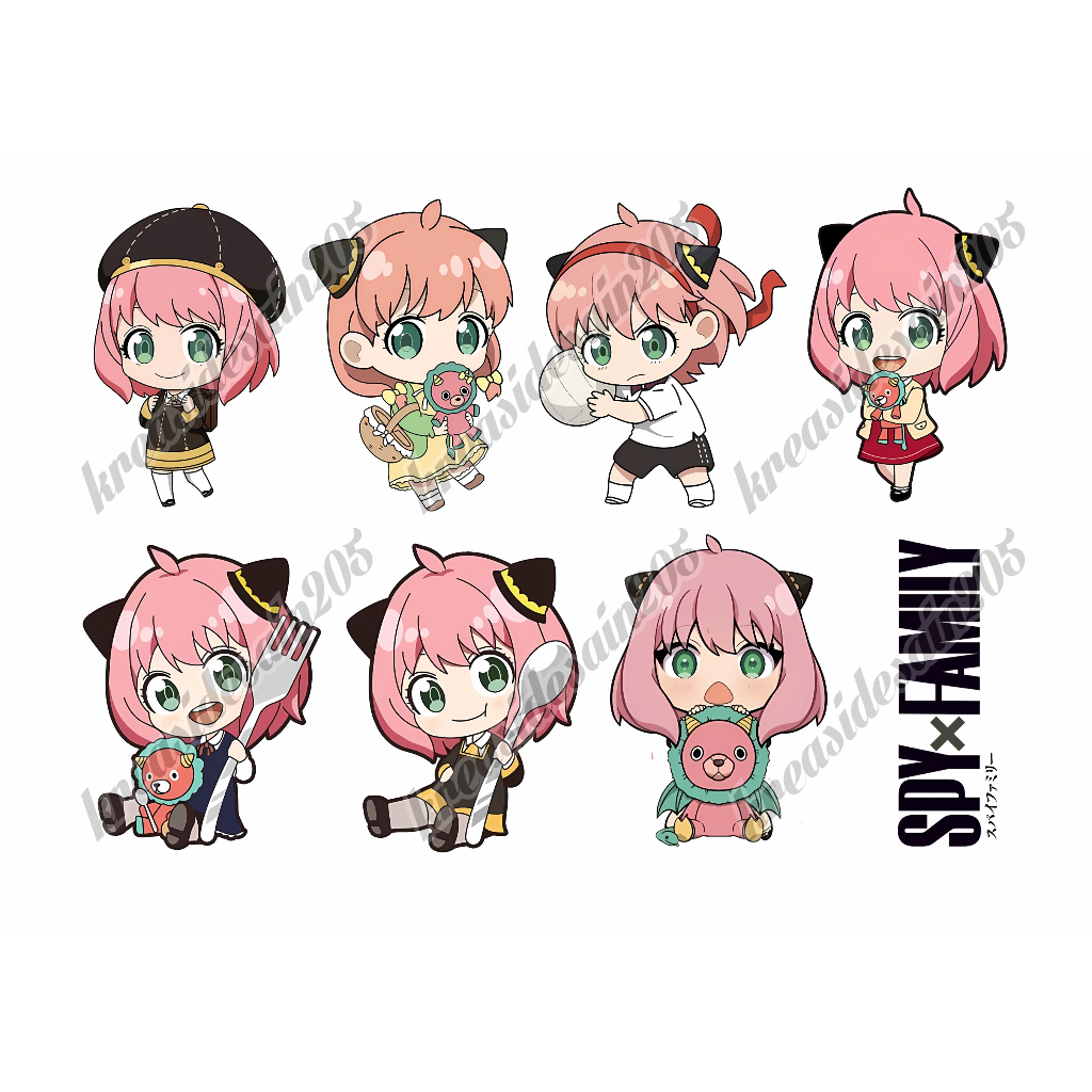 

anya forger/stiker spy x family/forger family/stiker anime /stiker laptop /stiker hp /stiker kulkas / stiker chibi /stiker motor/lemari