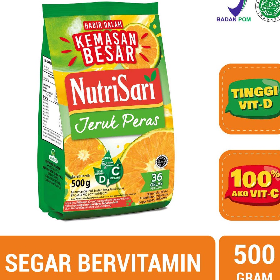 

KODE QPT778 NutriSari Jeruk Peras Powder Refill 500gr - Minuman Buah Vitamin C