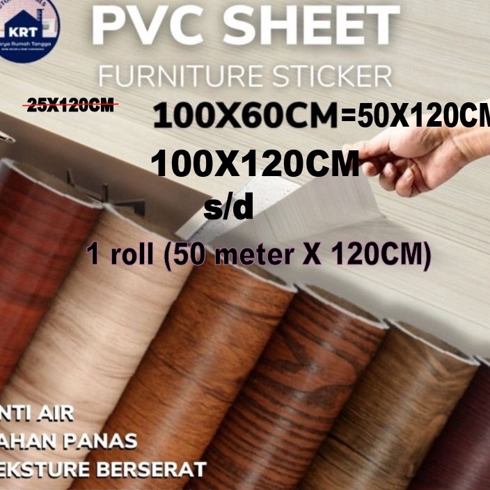 KODE XNY896 Stiker Kayu PVC Sheet Sticker Pelapis Furniture 60X100cm atau 120x500cm Wall Sticker Mot