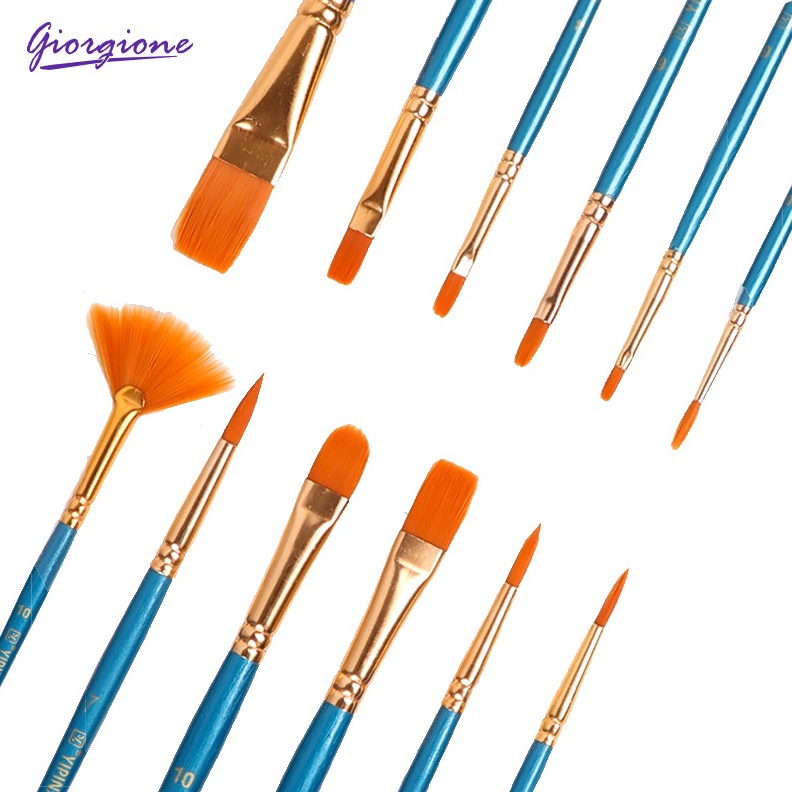 

Terlaris Today Giorgione 12pcs Kuas Lukis Oil Brush Paintbrush Nylon M-12 !!