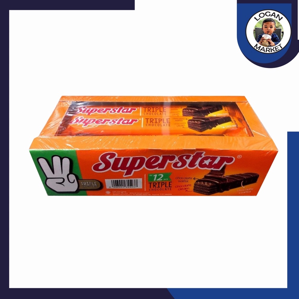 

Kir!m L@ngsung Superstar Wafer Triple Chocolate Coklat Box Isi 12Pcs 12 Pcs Fast On