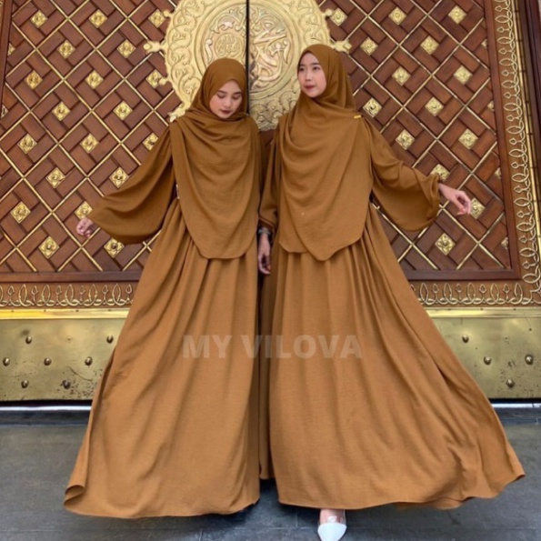 Laris Lagic1C6o MY VILOVA - ZOYA SET PASHMINA OVAL SET SYAR'I RAYON CRINKLE PREMIUM BAJU MUSLIM JUMB