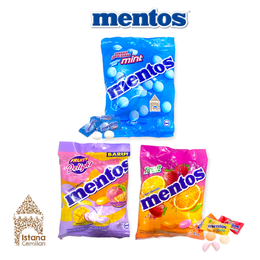 

Permen Mentos Fruity Delight / Mint / Fruit Bag isi 50 butir