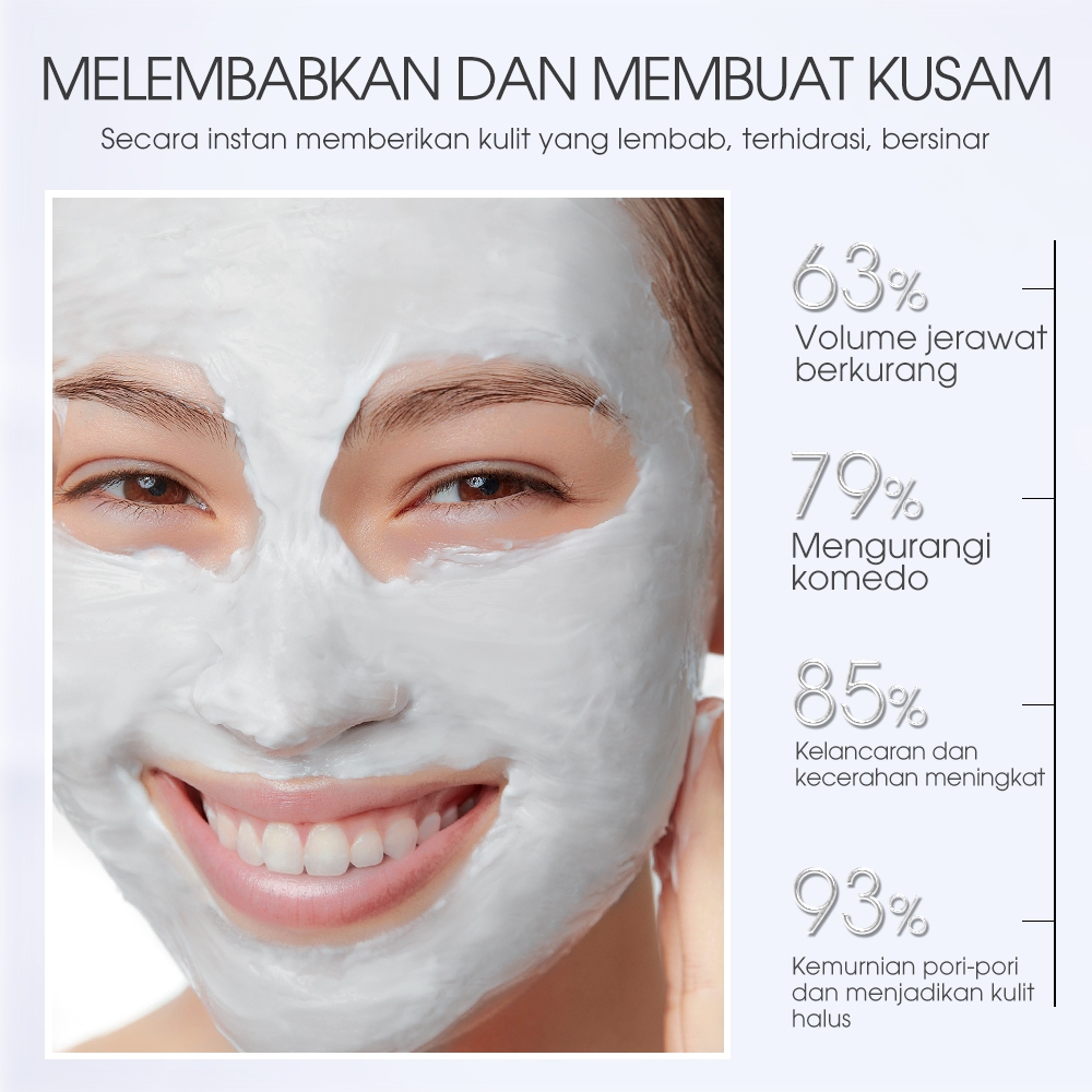 SKINEVER Clay Mask Masker Pembersih Pori Dalam Asam Salisilat Masker Lumpur Pengontrol Minyak Pembersih Dalam 80ML