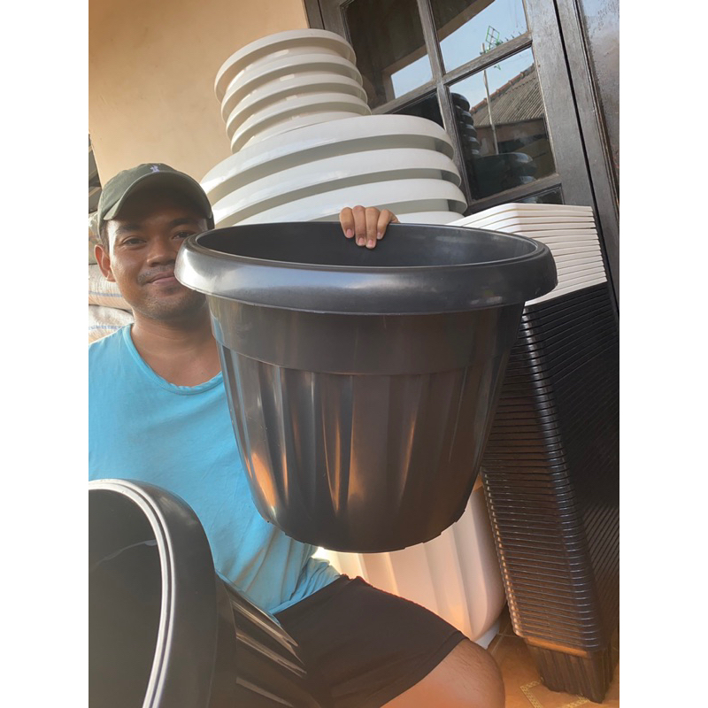 pot 45 cm hitam jumbo besar untuk tabulampot termurah di pondok gede