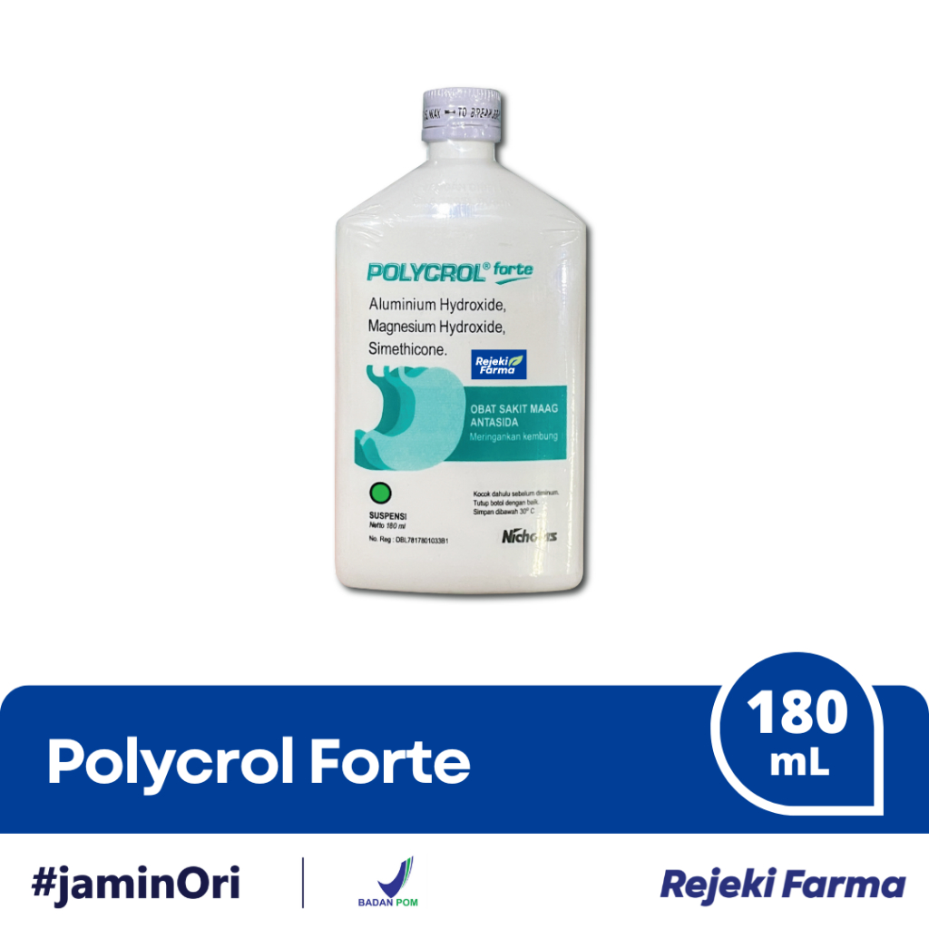 Polycrol Forte Suspensi 180 mL - Obat Syrup Sakit Maag Asam Lambung
