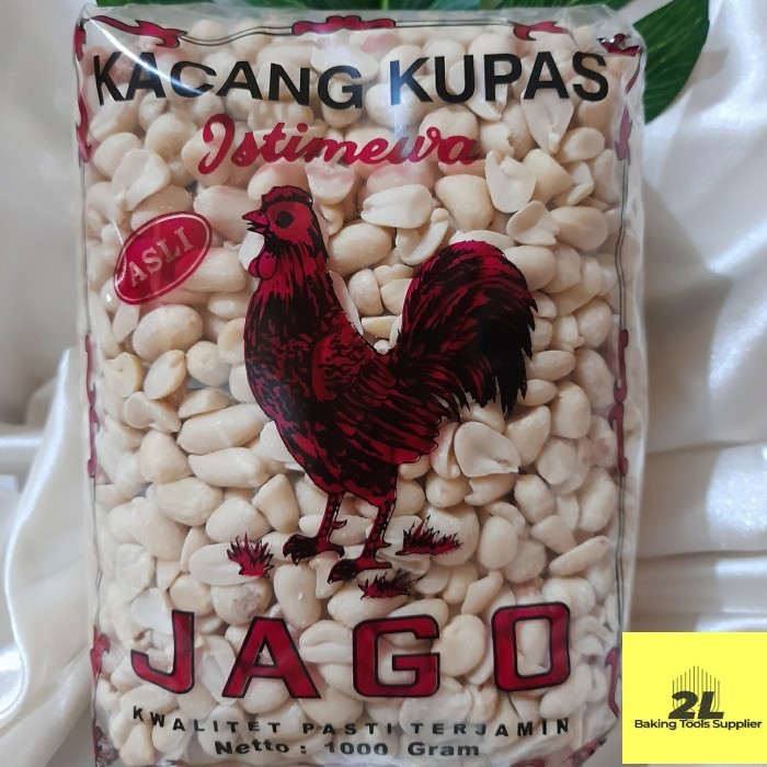 

Kacang kupas kacang tanah istimewa cap jago kemasan 1 kg