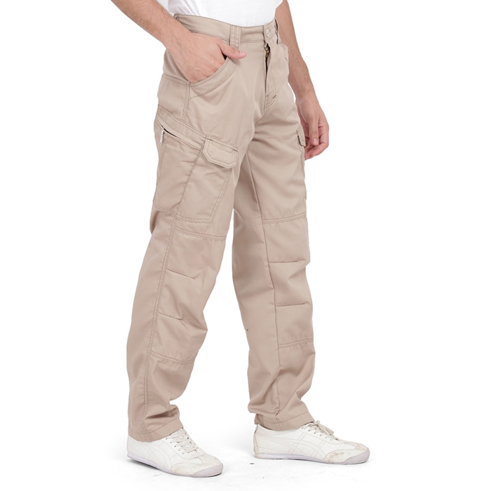 JAVA SEVEN Celana panjang taktical pria | Celana cargo PDL lapangan  | Twill krem ISL 002