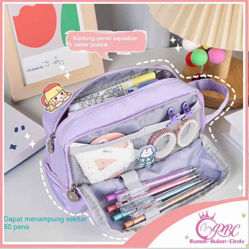 

12.12 Terlaris 【COD】Besar Jumbo Pencil Cases Large Capacity Pencil Bag Pouch Holder Box for Girls Office Student Stationery Organizer School Supplies Tempat Kosmetik Bag !