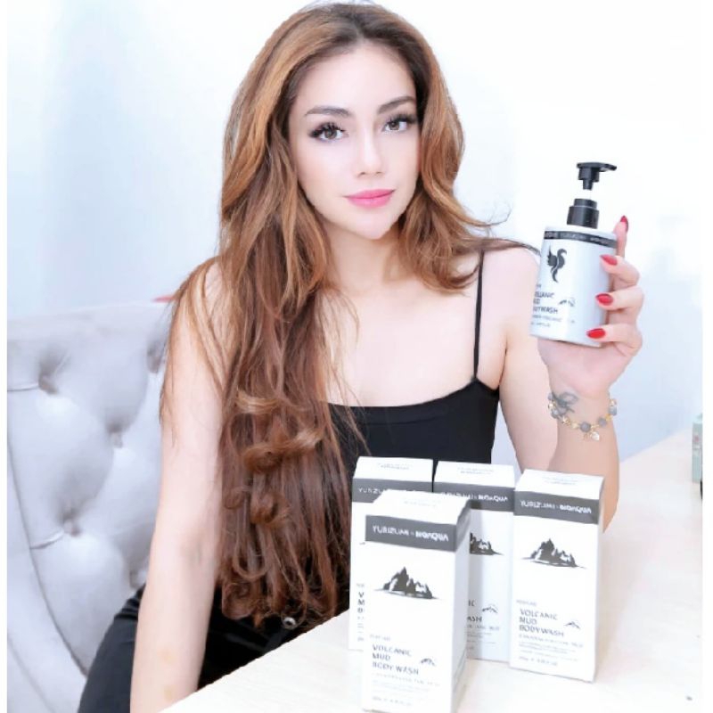 Yurizumi X Bioaqua Volcanic Mud Whitening Body Wash Sabun Pemutih Badan Original BPOM