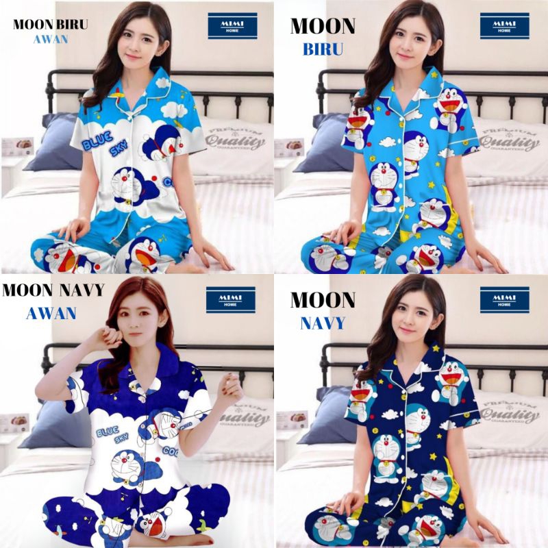 BAJU TIDUR DORAEMON PIYAMA DEWASA - LENGAN PENDEK