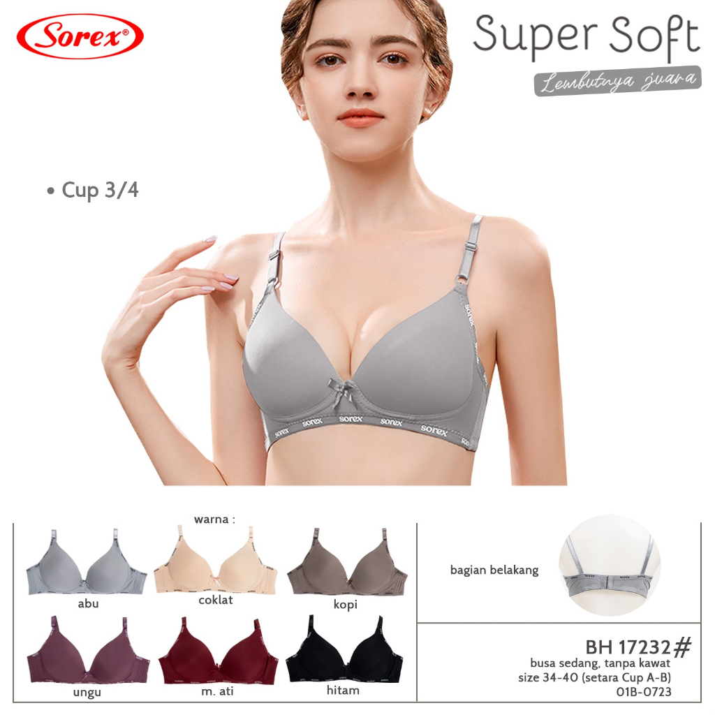 Sorex Bh Busa Tanpa Kawat Kait 2 Setara Cup B | Daily Bra Casual Style Bra 17232