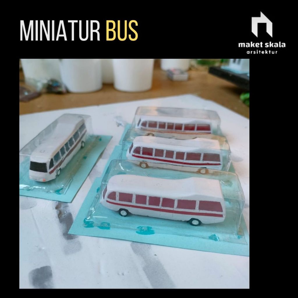 [PACK] Miniatur Mobil Bus / Bis Skala Maket Arsitektur Diorama