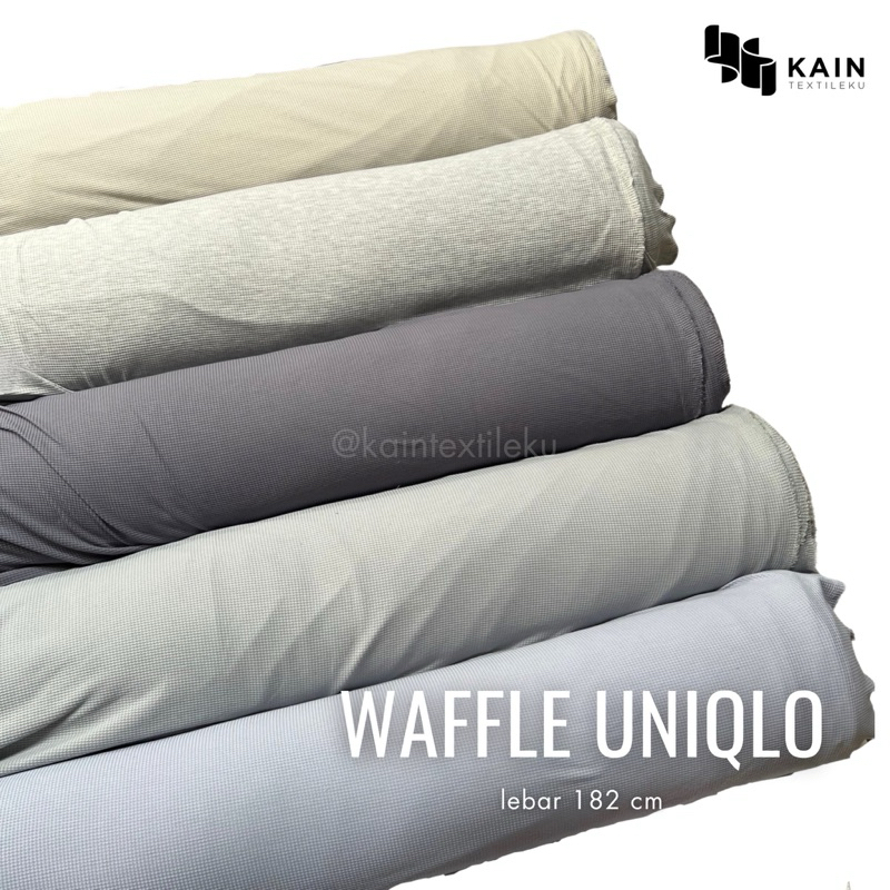 Kain Rollan Knit Waffle Uniqlo Premium Spandex 1 rol ± 26 kg
