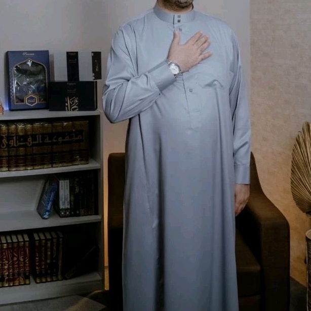 JUBAH ALHARAMAIN PREMIUM MANSET KANCING KOTAK, JUBAH IMPORT, JUBAH ORIGINAL, JUBAH PREMIUM