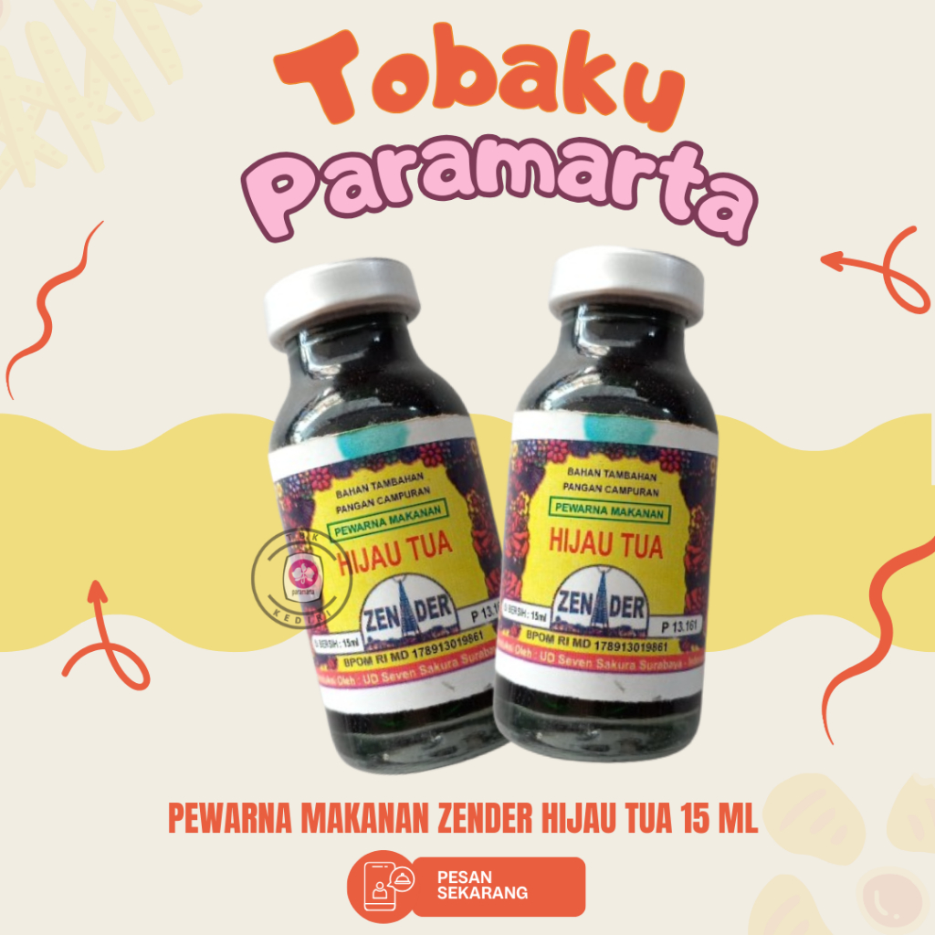 

PEWARNA MAKANAN ZENDER HIJAU TUA 15 ML / PEWARNA MAKANAN ZENDER