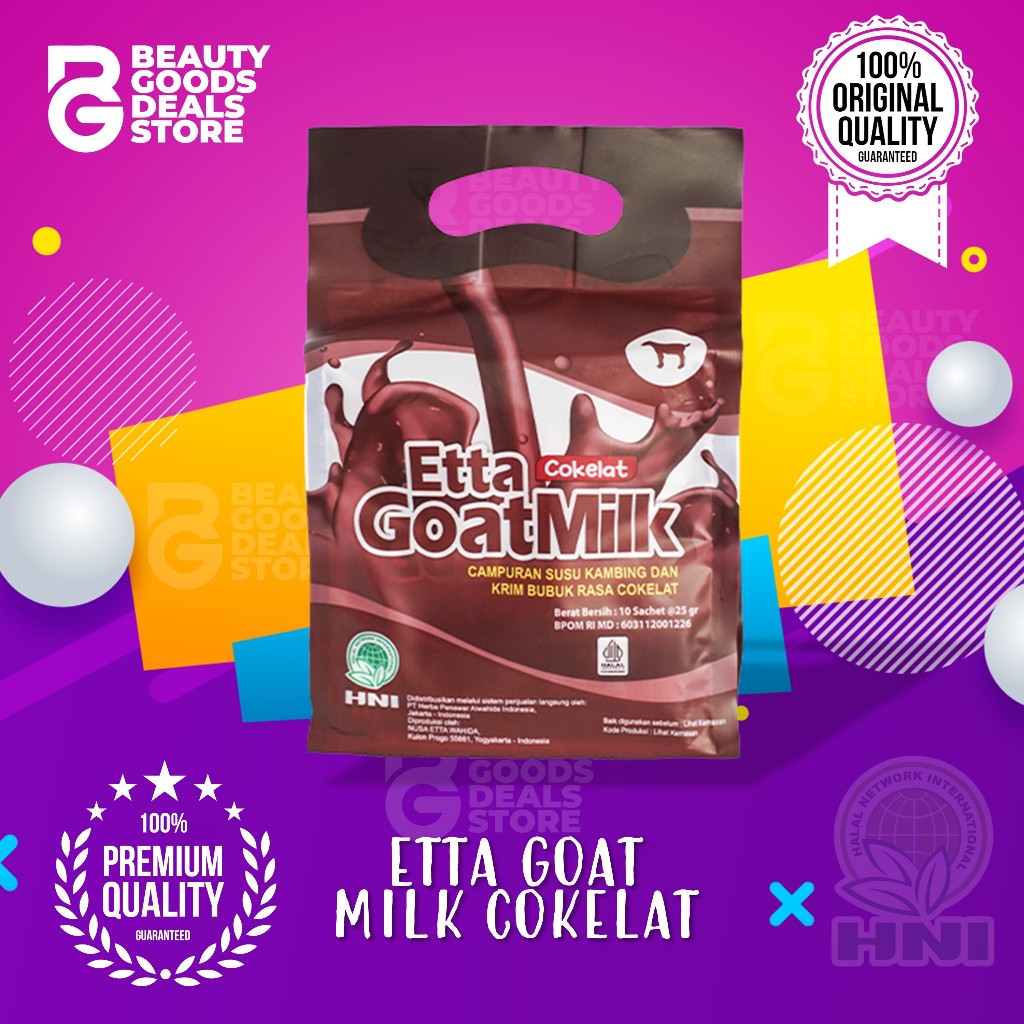 

ETTA GOAT MILK COKLAT HNI HPAI | Susu Kambing Ettawa Rasa coklat Meningkatkan metabolisme tubuh