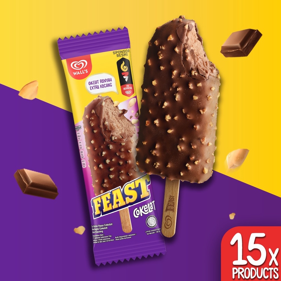 

LVYX0460 READY STOK 15 Pcs Feast Coklat 65 ML - Es Krim Wall's